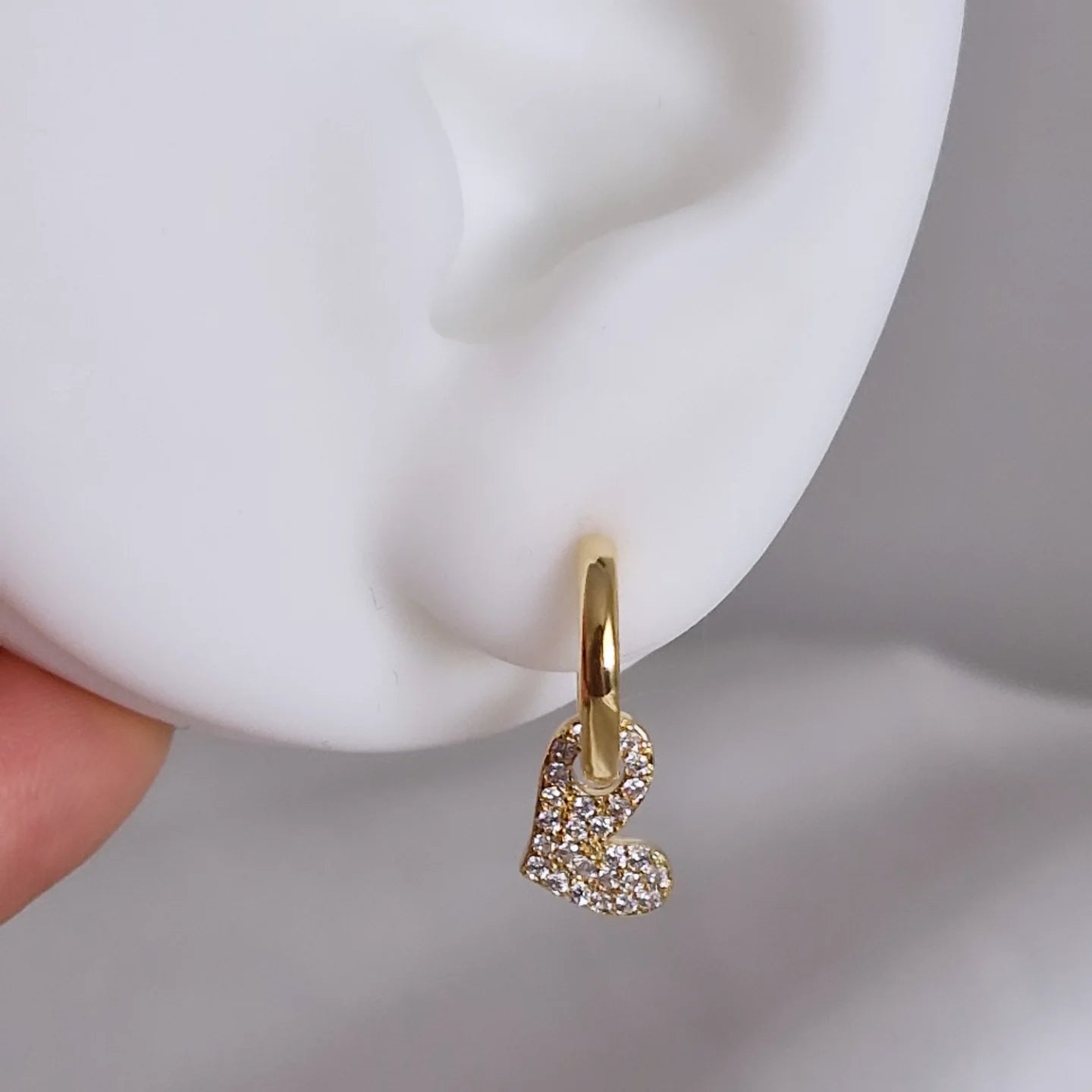 Aros argolla con colgante corazón, extraíble