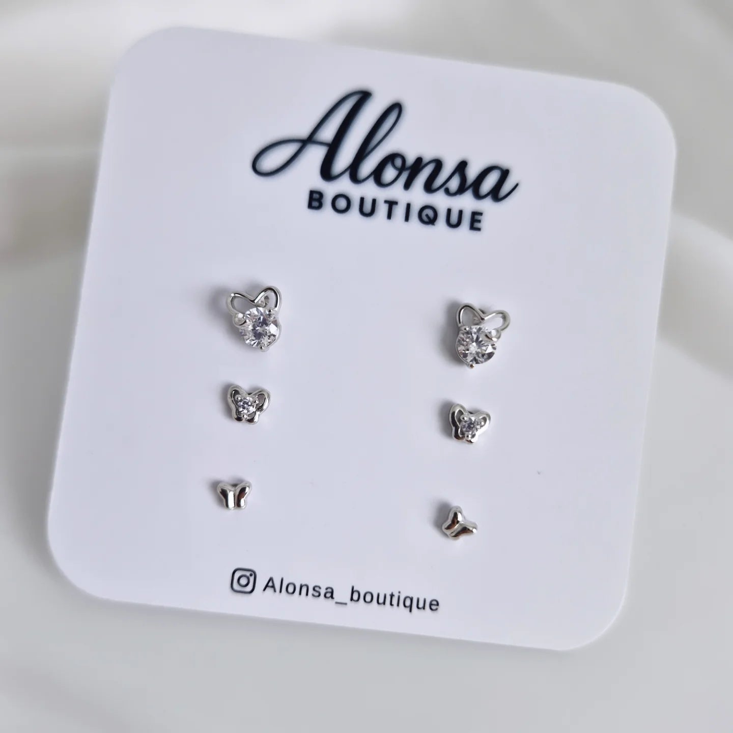 Trio aritos mariposa