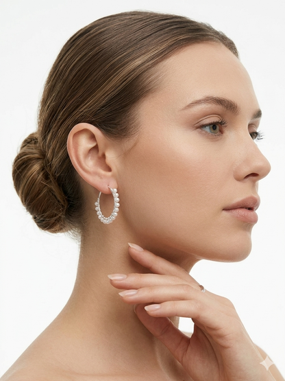 Aros argolla con perlitas