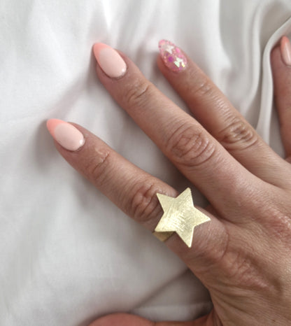 Anillo Estrella Satinada Ajustable