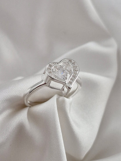Anillo corazón con circón movil