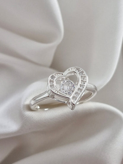 Anillo corazón con circón movil