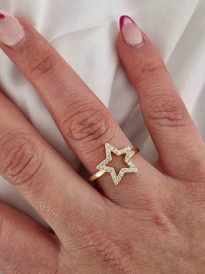 Anillo estrella con circones