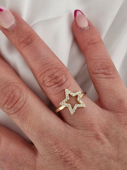 Anillo estrella con circones