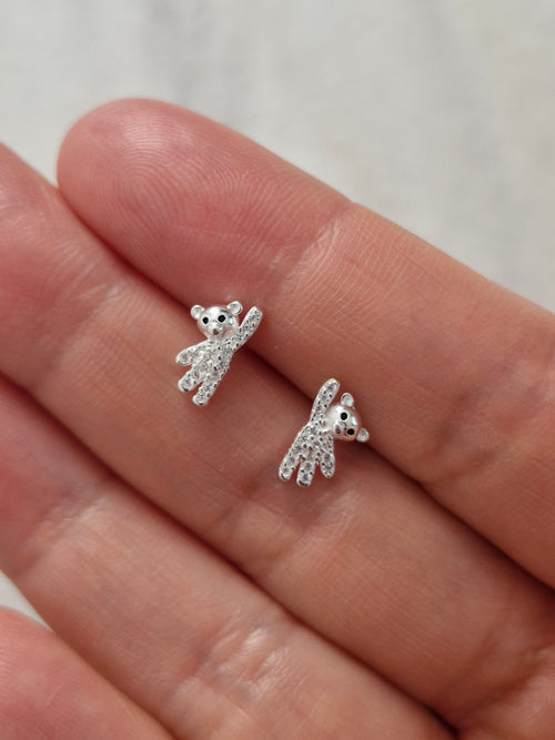 Aros Osito Colgante con Microcircones