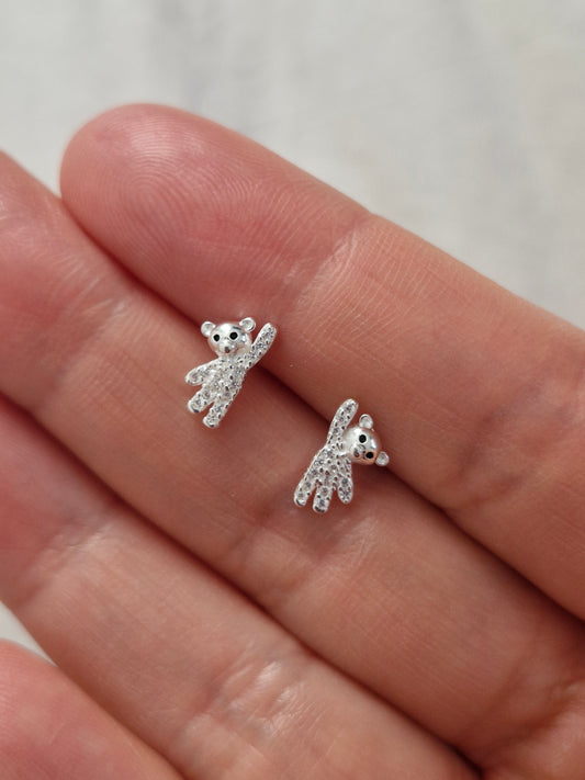 Aros Osito Colgante con Microcircones