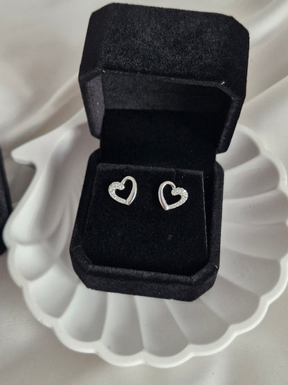 Cajita de Regalo para Aritos en Terciopelo Negro