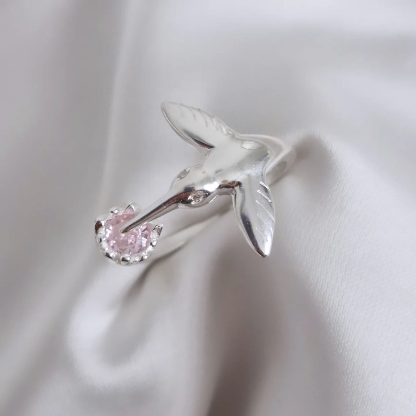 Anillo colibrí rosa