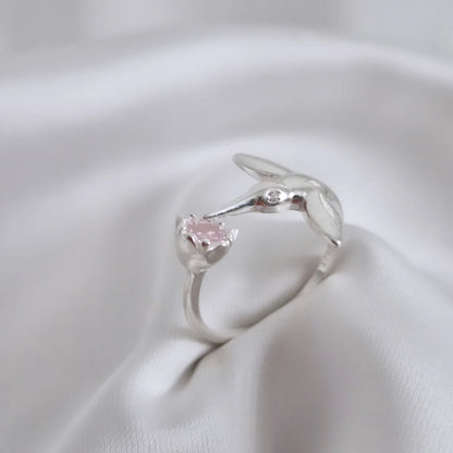 Anillo colibrí rosa