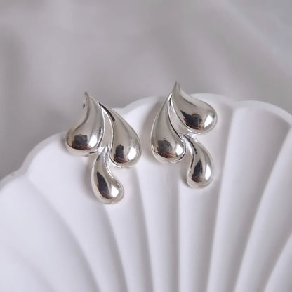 Maxi aros triple gota, enchape en plata