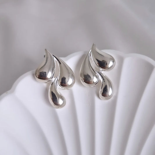 Maxi aros triple gota, enchape en plata