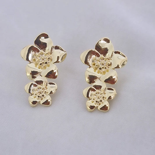 Aros doble flor hawaiana