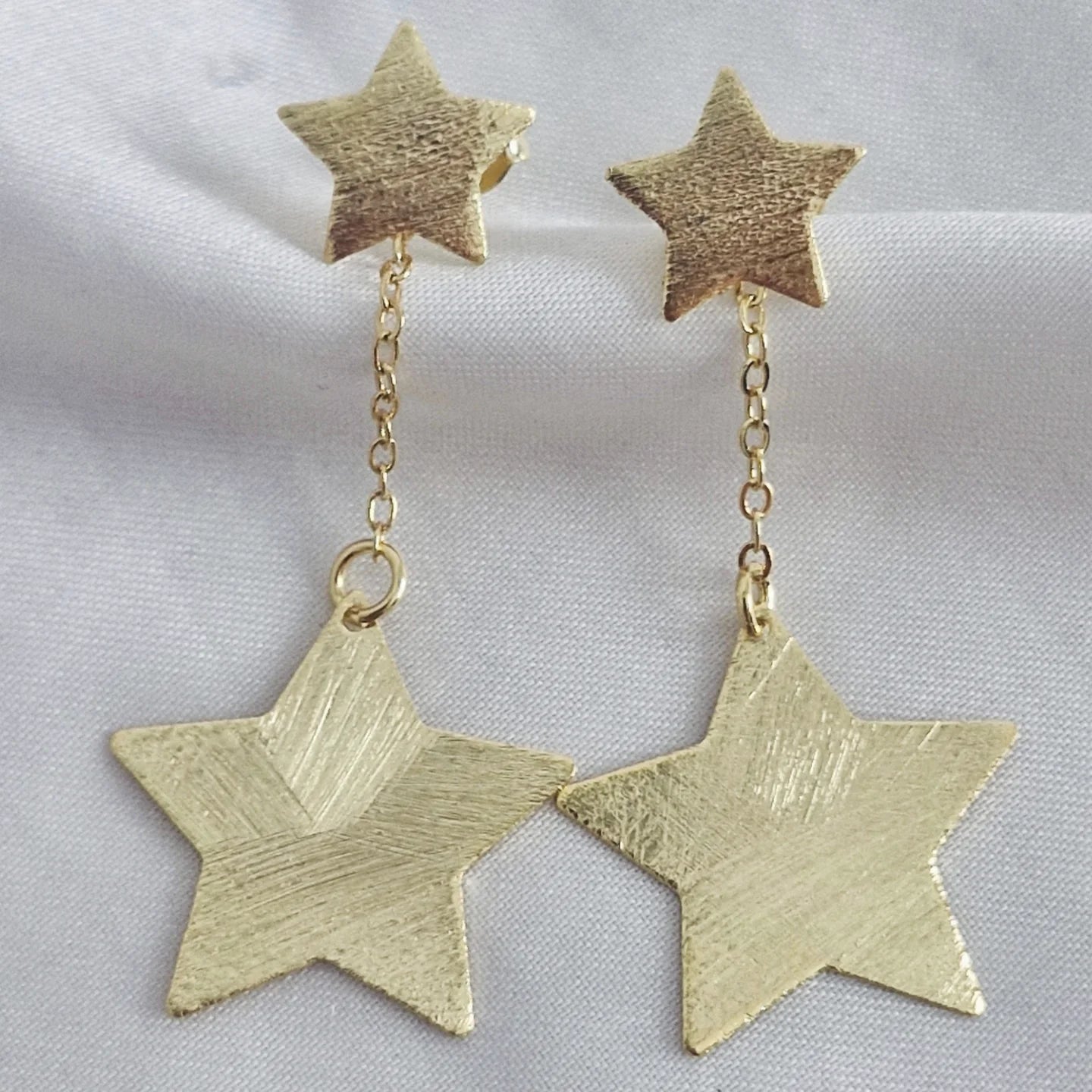 Maxi aros doble estrella colgante con cadena