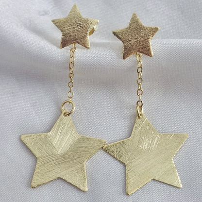 Maxi aros doble estrella colgante con cadena