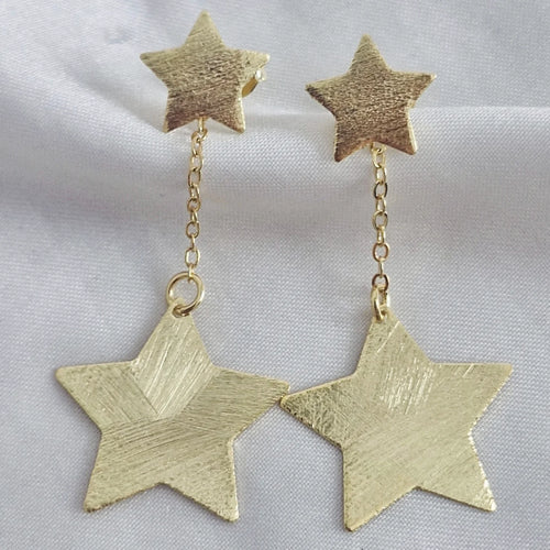 Maxi aros doble estrella colgante con cadena