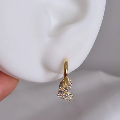 Aros argolla con colgante corazón, extraíble