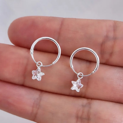 Aros argolla con colgante estrella