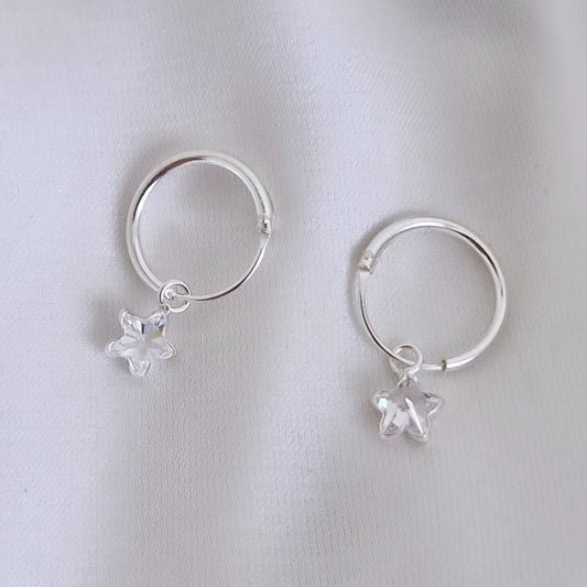 Aros argolla con colgante estrella