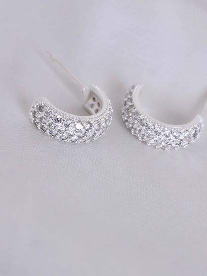 Aros semi argolla con circones