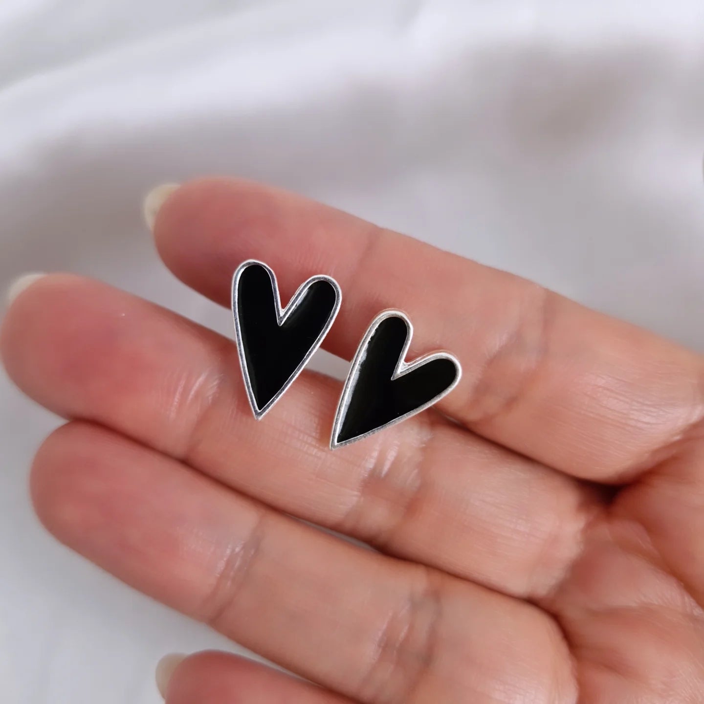 Aros corazón black
