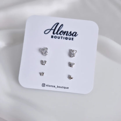 Trio aritos mariposa