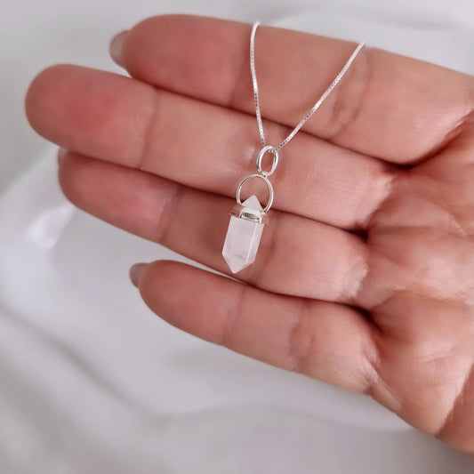 Collar Péndulo de Cuarzo Blanco