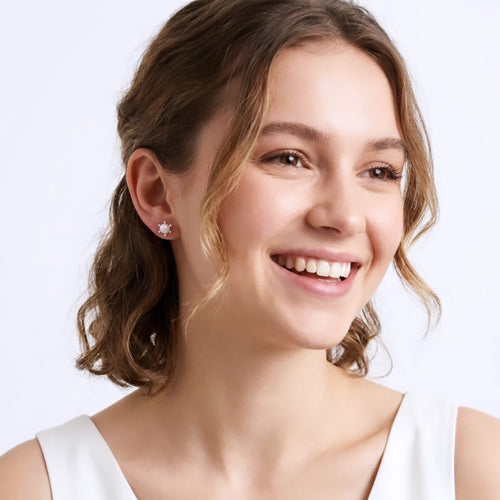 Aros perla con pistilo