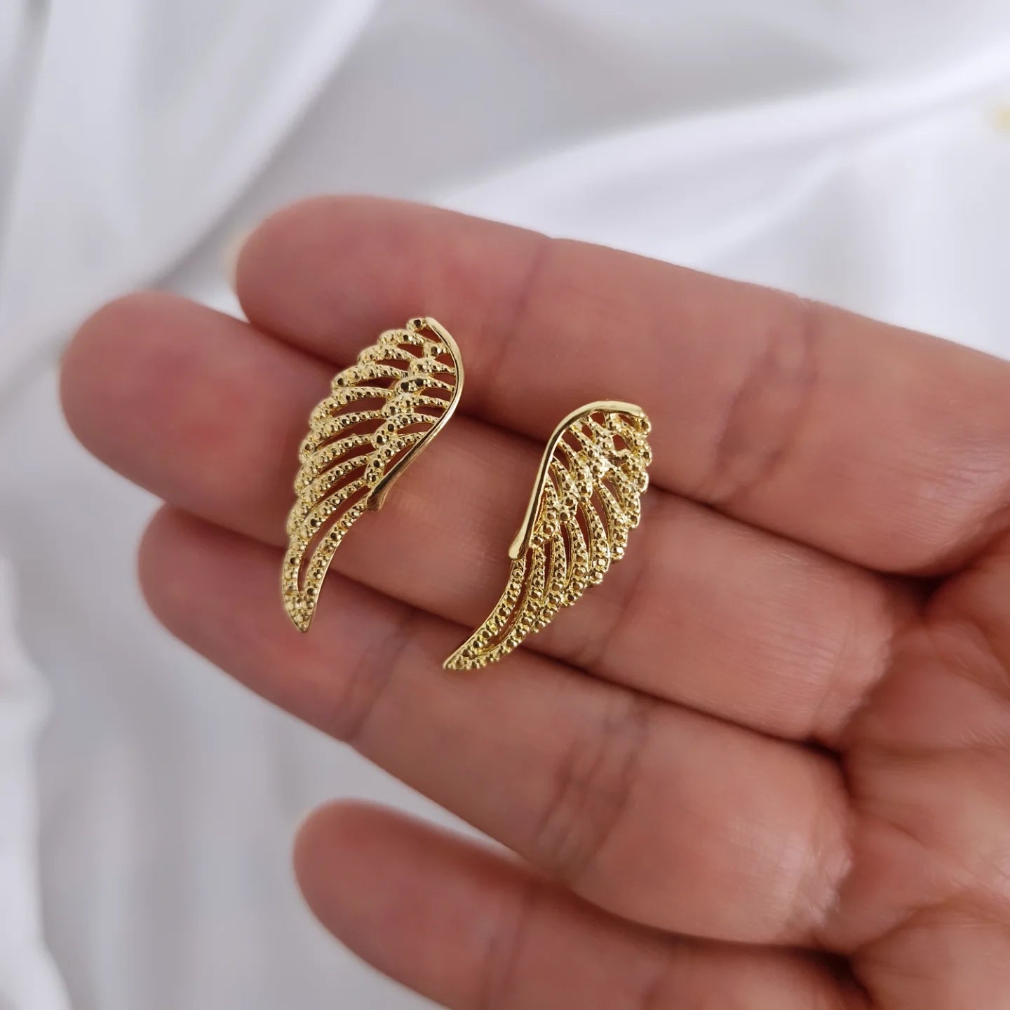 Aros alas de ángel alargadas