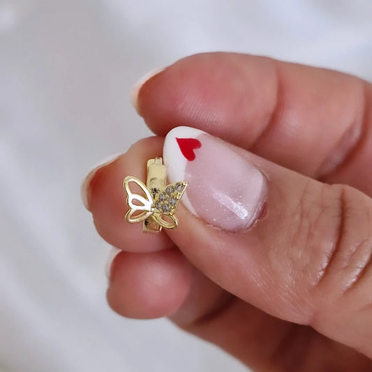 Aros Argolla Diseño Mariposa