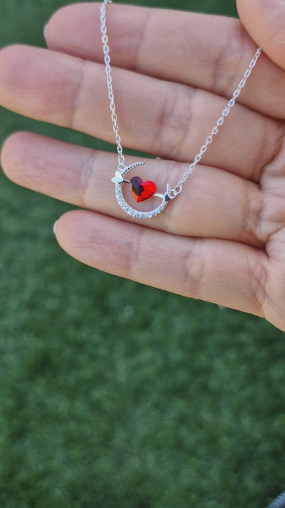 Collar corazón flechazo